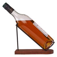 Flaschenhalter Dunkles Holz mit Bügel