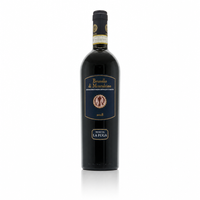 Brunello di Montalcino 2018, Tenuta La Fuga, dunkle Flasche mit goldenem Siegel.